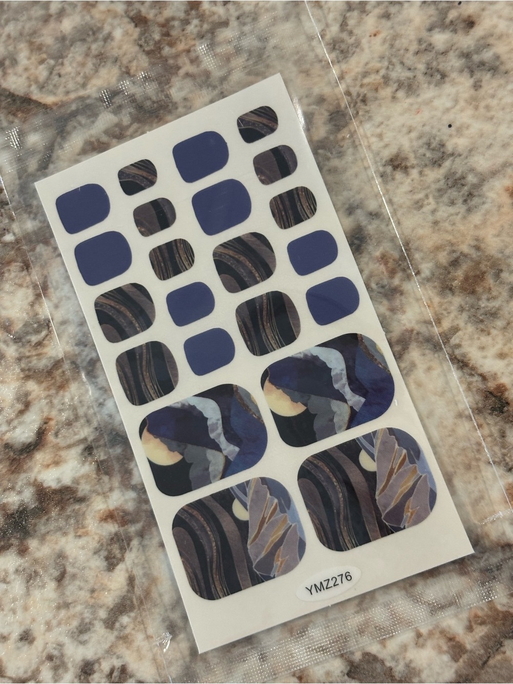 Purple Marble Toe Wraps - Blue & Gold Accents